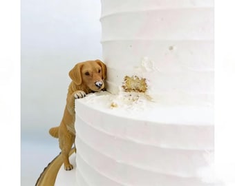 Décoration de gâteau personnalisée pour mariés et chiens, figurine personnalisée de mariage pour animal de compagnie, sculpture en céramique souple