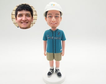 Personalized Clay Bobblehead Gift for Him, Custom Office Decor