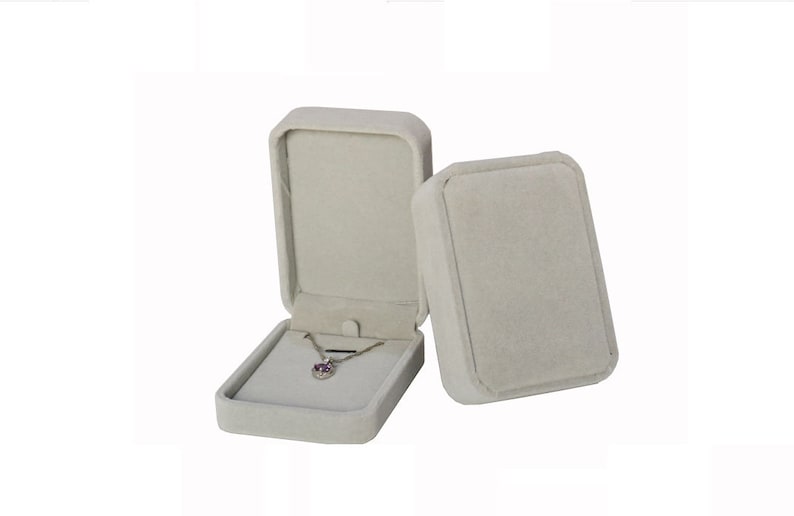 Pendant Box Hinged Velvet Pendant Necklace Box, Jewelry Gift Box, Jewelry Storage ...