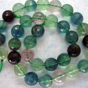 Echten Regenbogen Fluorit Runde facettierte Perlen 12mm