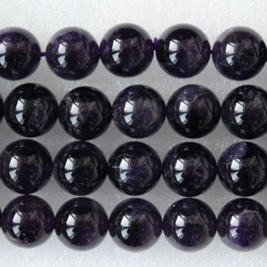 Große High Grade echte Amethyst Runde glatte Perlen 16mm - 16 Inche Strand