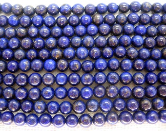 Full Strand Lapis Lazuli Round Beads 6mm - 16 Inch