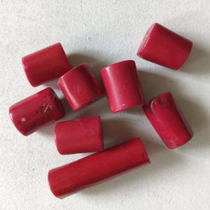 8 Pcs Jumbo Red Sea Bamboo Coral Freefrom Drum Beads 21-23 x 16-18mm