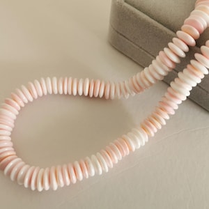 Natural Pink Queen Conch Shell Disc/Rondelle Beads 10x3mm