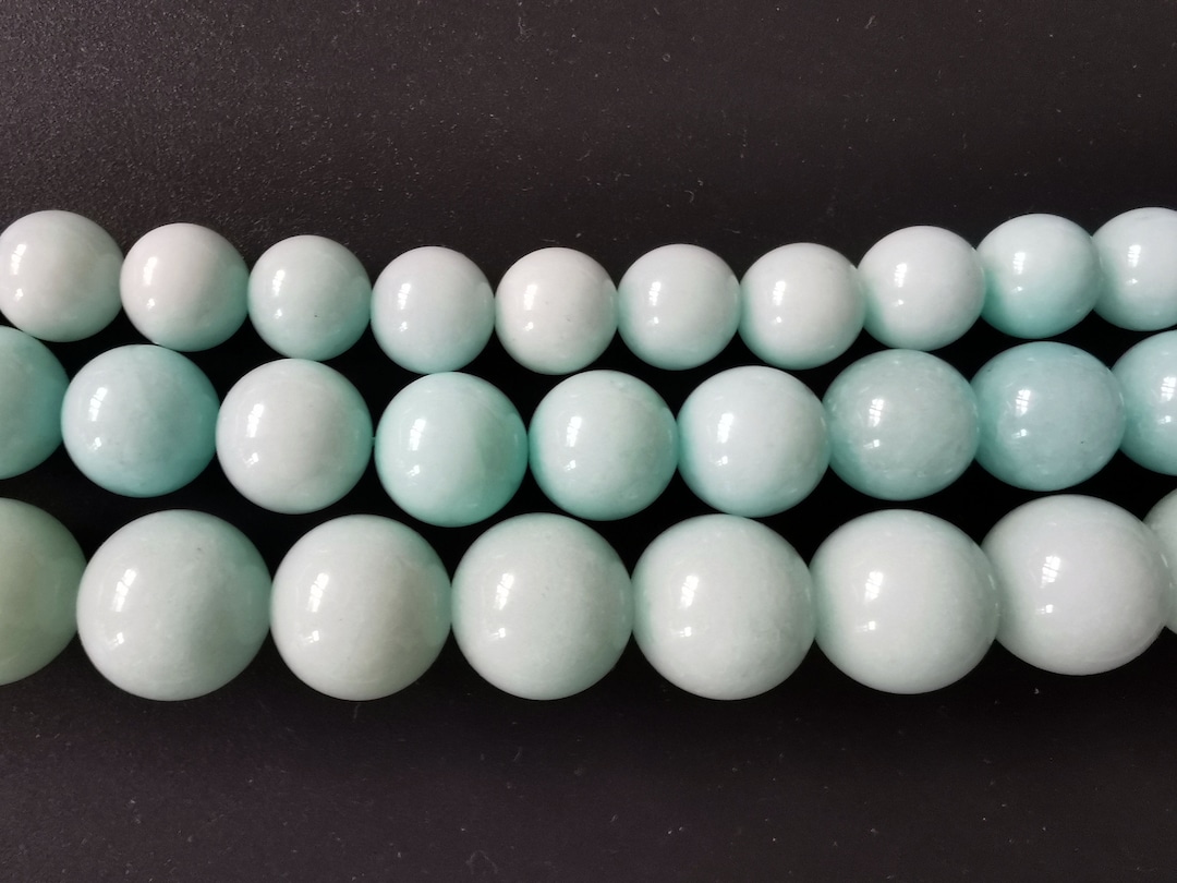 Full Strand Matte Aqua Blue Jade Round Smooth Beads 10-14mm - Etsy