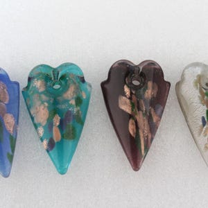 Gold Green Foil Colored Lampwork Glass Cicada Like Pendant