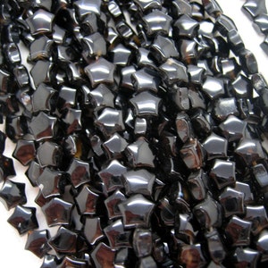 Süße schwarze Achat gepufft Stern Perlen 7mm - 16 Inche Strand