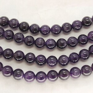 Echte Amethyst Runde glatte Perlen 8mm - 16 Inche Strand