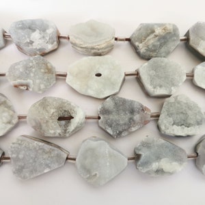 Natürliche Botswana Achat Druzy Geode Freeform Nugget Perlen - Voller Strang