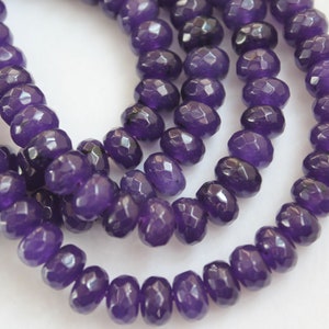 Full Strand Purple Violet Jade Faceted Rondelle Beads 8x5mm image 3