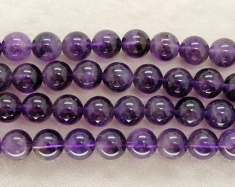 Genuine Amethyst Round Smooth Beads 10mm - 16 Inche Strand