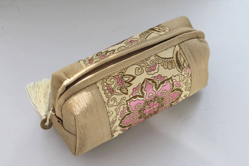 Travel Bag Pencil Case Silk Brocade Make Up Bag Comestic Bag Gadget Bag