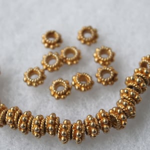 4 Pcs Handmade Vermeil on 925 Sterling Silver Dot Rope Spacer Beads