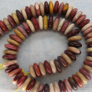 Center Drilled Natural Australian Mookaite Coin/Disc Beads - 16 Inch Strand