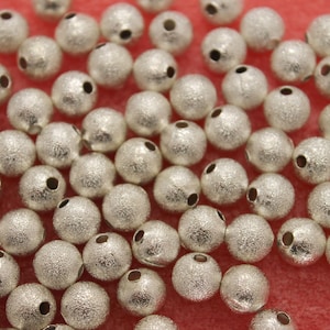 Silver Plated Stardust Round Spacer Beads 8MM/10MM/12mm