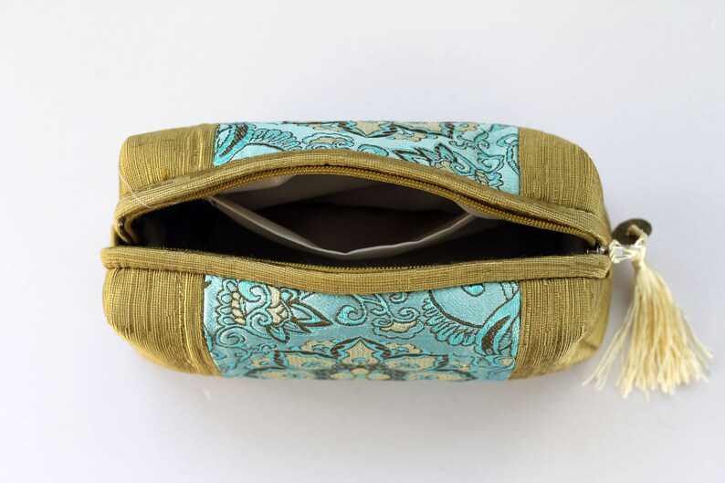 Travel Bag Pencil Case Silk Brocade Make Up Bag Comestic Bag Gadget Bag