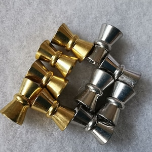 Silver/Gold Tone Drum Magnetic Clasp - Set of 5