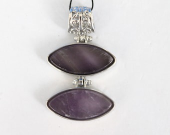 Double Marquise Shaped Amethyst Pendant