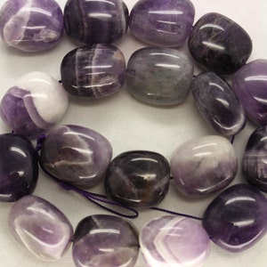 Large Natural Dog Teeth Amethyst Polished Pebble Beads