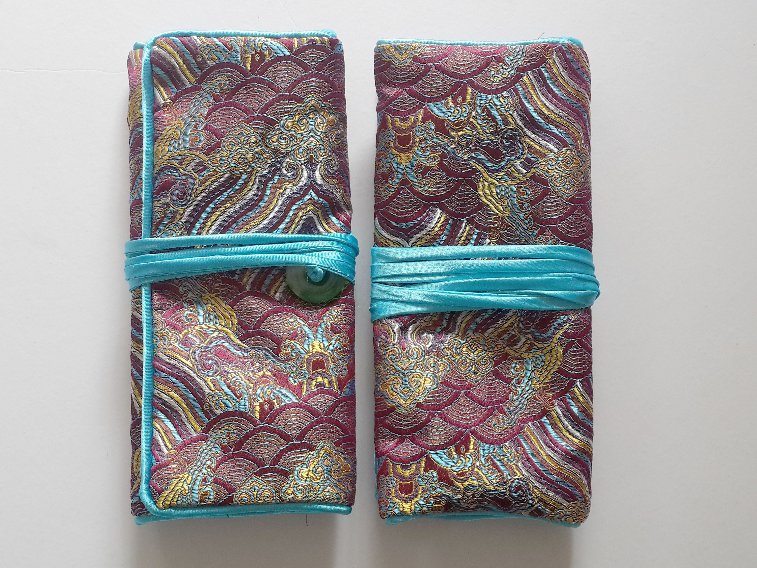 Beautiful Brocade Travel Jewellery Roll, Travel Jewelry Case