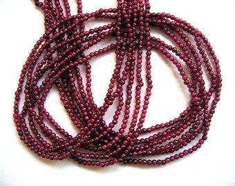 Full Strand Gorgeous Genuine Garnet Smooth Round Beads 2.5mm