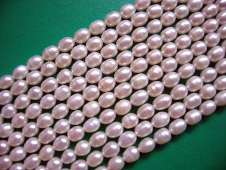 Ivory White Freshwater Pearl 5-7mm Rice Shaped Bead Strands B