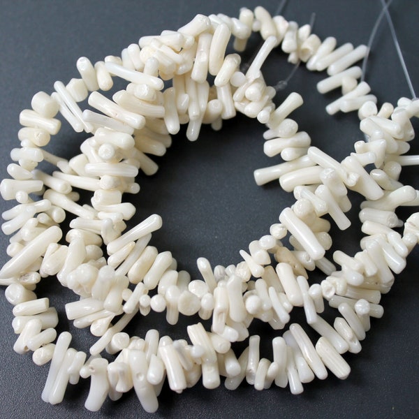 Charming White Coral Branch Beads - 16 Inch Strand