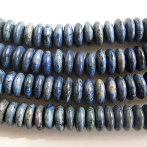 Center Drilled Natural Sodalite Rondelle/Coin/Disc Beads - 16 Inch Strand