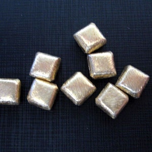 4 Pcs Indian Handmade Vermeil on 925 Sterling Silver Brushed Texture Diamond Beads