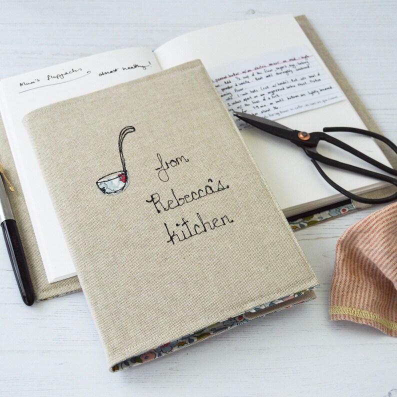 Personalised Blank Recipe Book Gift For Her Linen Covered Etsy