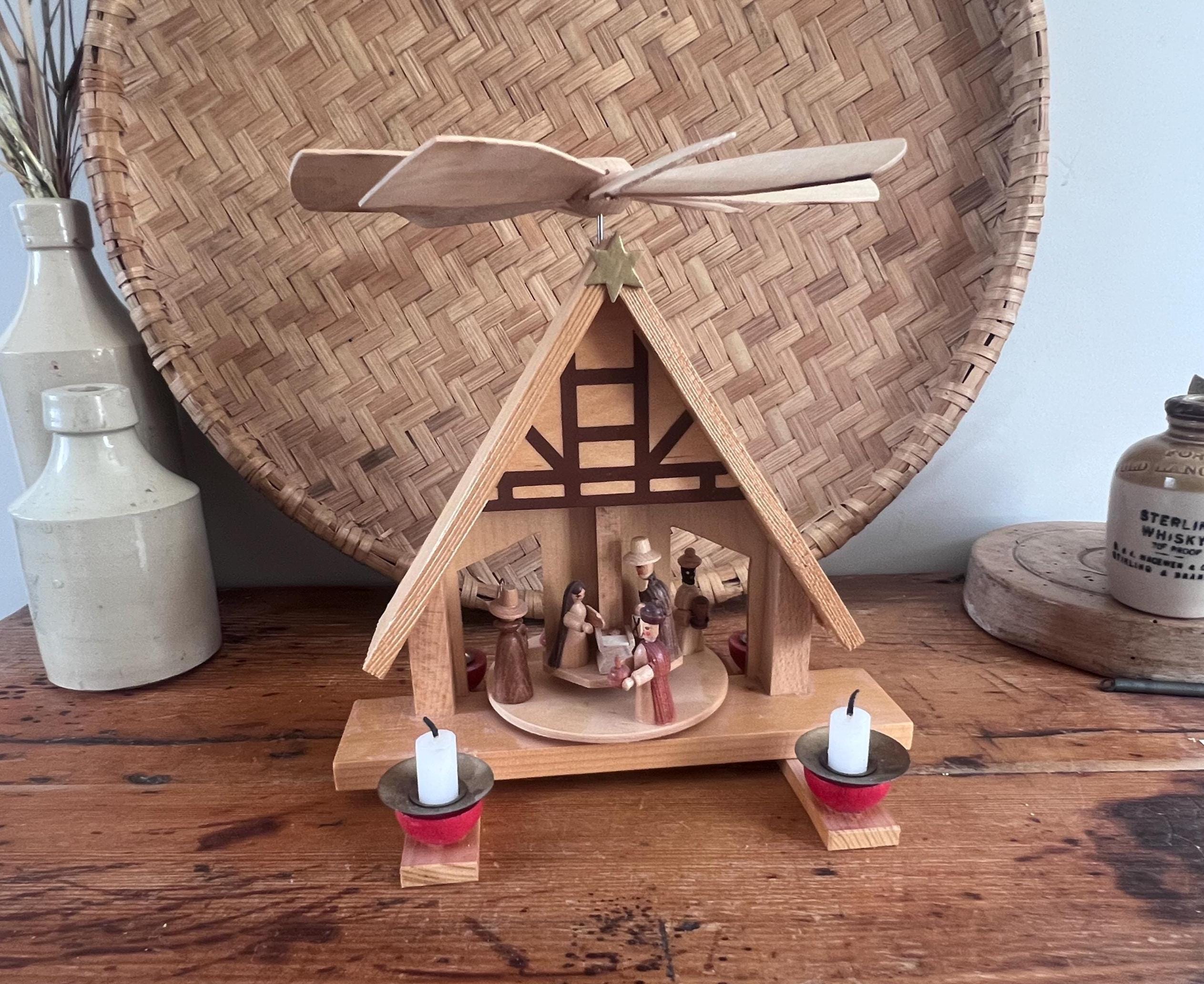 アンティーク ドイツ製 ウィンドミル サンタワークショップ German Nativity Windmill - Etsy