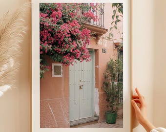 Spanish Door Print, Spain Photography Print, Mediterranean Doors Art Print, Andalusia Wall Art, Blue Door Poster Print, Boho Decor Wall Art