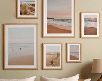 Mediterranean Coastal Prints Set of 6, Beach Gallery Wall Art, Ocean Photography Bundle, Summer Travel Wall Decor, Printable Art