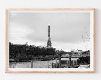 Paris Eiffel Tower Print, Black & White Photography Print, Paris Travel Print, Travel Photography, Paris Lover Travel Gift, French Decor