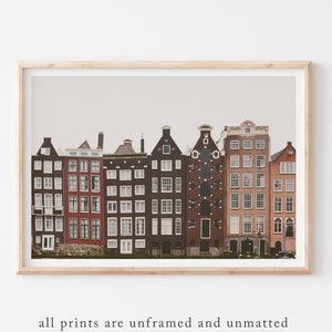 Amsterdam Art Print, Amsterdam Houses Print, Amsterdam Poster, Amsterdam Wall Art, Travel Wall Decor, Modern Wall Art, Travel Poster