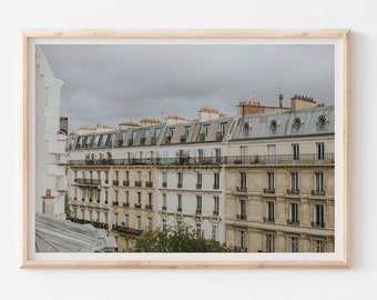 Paris Architecture Photography Print, Paris Rooftops Le Marais, Cream and Grey Neutral French Home Decor, Large Wall Art, Travel Photography