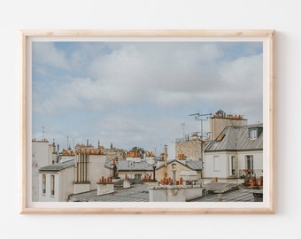 Paris Photography Print, Le Marais Architecture Wall Art, Gray White Neutral Wall Art, Paris Rooftops Print, 8x10 11x14 Living Room Decor
