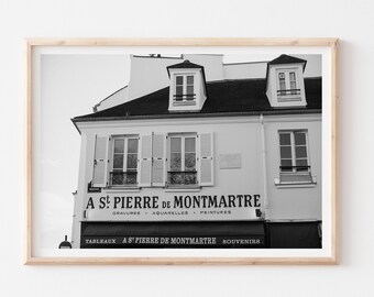 Paris Travel Photography Print, Black & White Travel Print, Architecture Art Print, Montmartre Travel Print, Paris Lover Gift, French Home