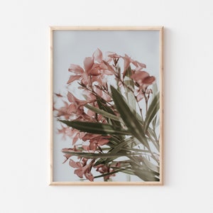 Peach Pink Flowers, Floral Wall Art, Blush Pink Botanical Art for Living-Room, Coral Pink Green Flowers Wall Decor, Dreamy Peach Florals Art