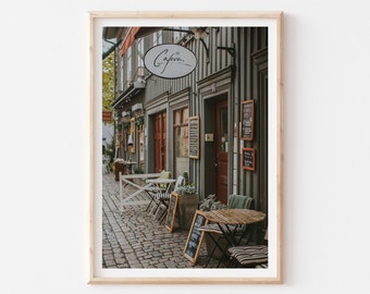 Gothenburg Prints, Street Cafe Photo, Sweden Travel Poster, Urban Travel Photography, Street Photography, Europe Travel Print, Travel Print