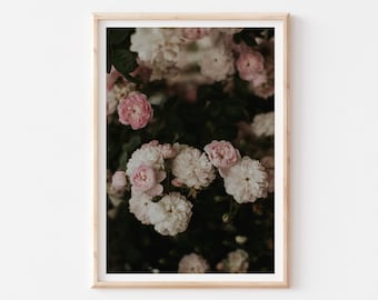 Dark Floral Art Print, Roses Wall Art, Moody Eclectic Wall Art, Floral Art Print, Modern Boho Floral Art, Dark Botanical Posters Flower