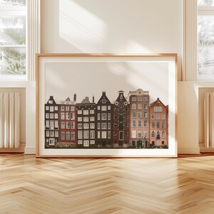 Amsterdam Art Printable, Amsterdam Houses Print, Amsterdam Poster, Amsterdam Wall Art, Travel Wall Decor, Modern Wall Art, Travel Poster image 4
