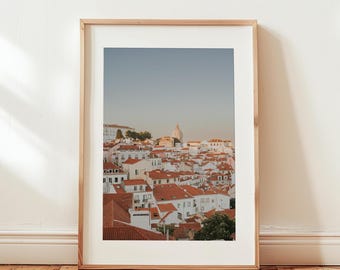 Lisbon Travel Photography Printable, Lisbon Portugal, Photography Print, Travel Wall Art Room Decor, Lisbon Print, Pink Pastel Print Poster