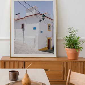 White Village Portugal Poster, Countryside Portugal Print, Rustic Wall Decor, White Farmhouse Wall Art, Architecture Photography Print image 3