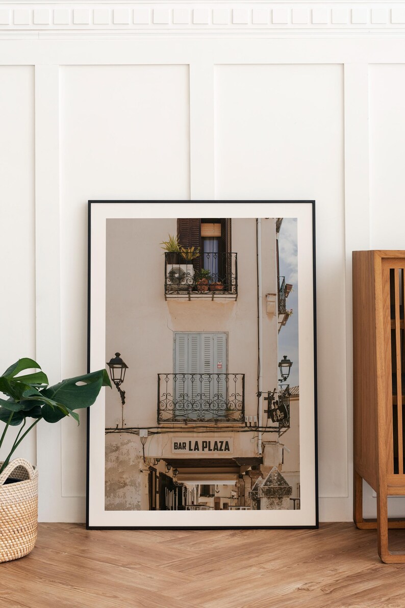 Spain Printable Wall Art, Rustic Window Travel Art, Home Bar Wall Art, Photography Print, Printable Travel Poster, Architecture Wall Art