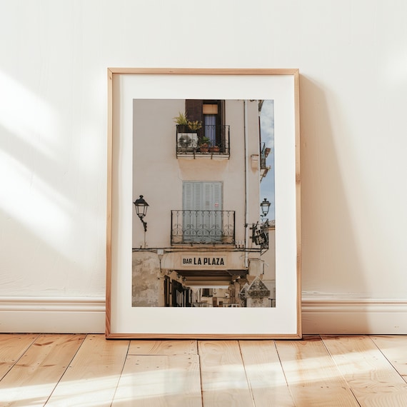 Spain Printable Wall Art, Rustic Window Travel Art, Home Bar Wall Art, Photography Print, Printable Travel Poster, Architecture Wall Art