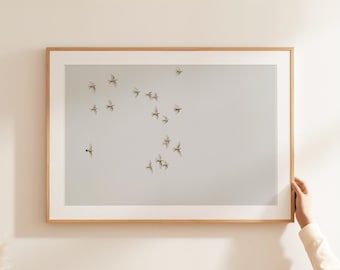 White Doves Printable Wall Art, Bird Printable, Living Room Wall Decor, Modern Elegant Nursery Wall Art, Flying Birds Neutral Colors Art