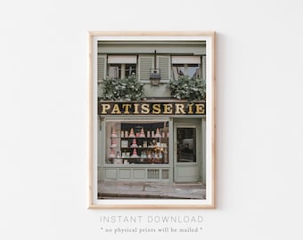 Boulangerie Printable Art, Paris Travel Printable, Food Photography Printable, Patisserie Print, Paris Photography, Paris Travel Poster
