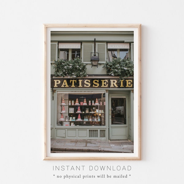 Boulangerie Printable Art, Paris Travel Printable, Food Photography Printable, Patisserie Print, Paris Photography, Paris Travel Poster