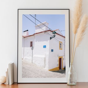 White Village Portugal Poster, Countryside Portugal Print, Rustic Wall Decor, White Farmhouse Wall Art, Architecture Photography Print image 5